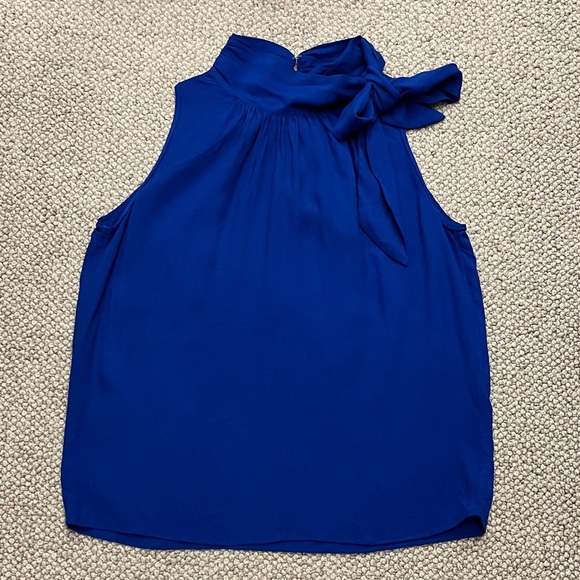 Ann Taylor Royal Blue Bow Blouse - Picture 1 of 14